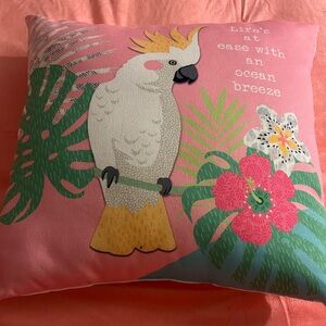 Tropical Parrot Decorative Pillow